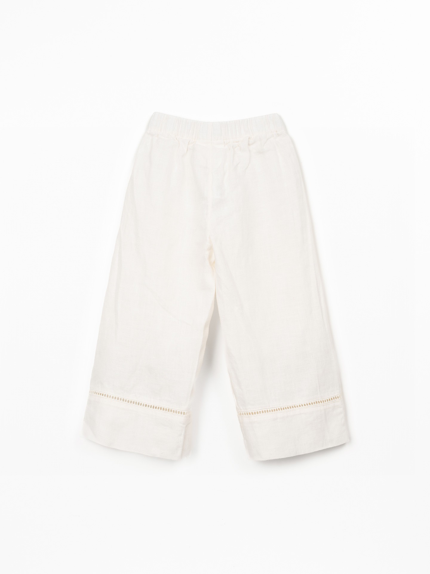 Linen trousers with elastic belt