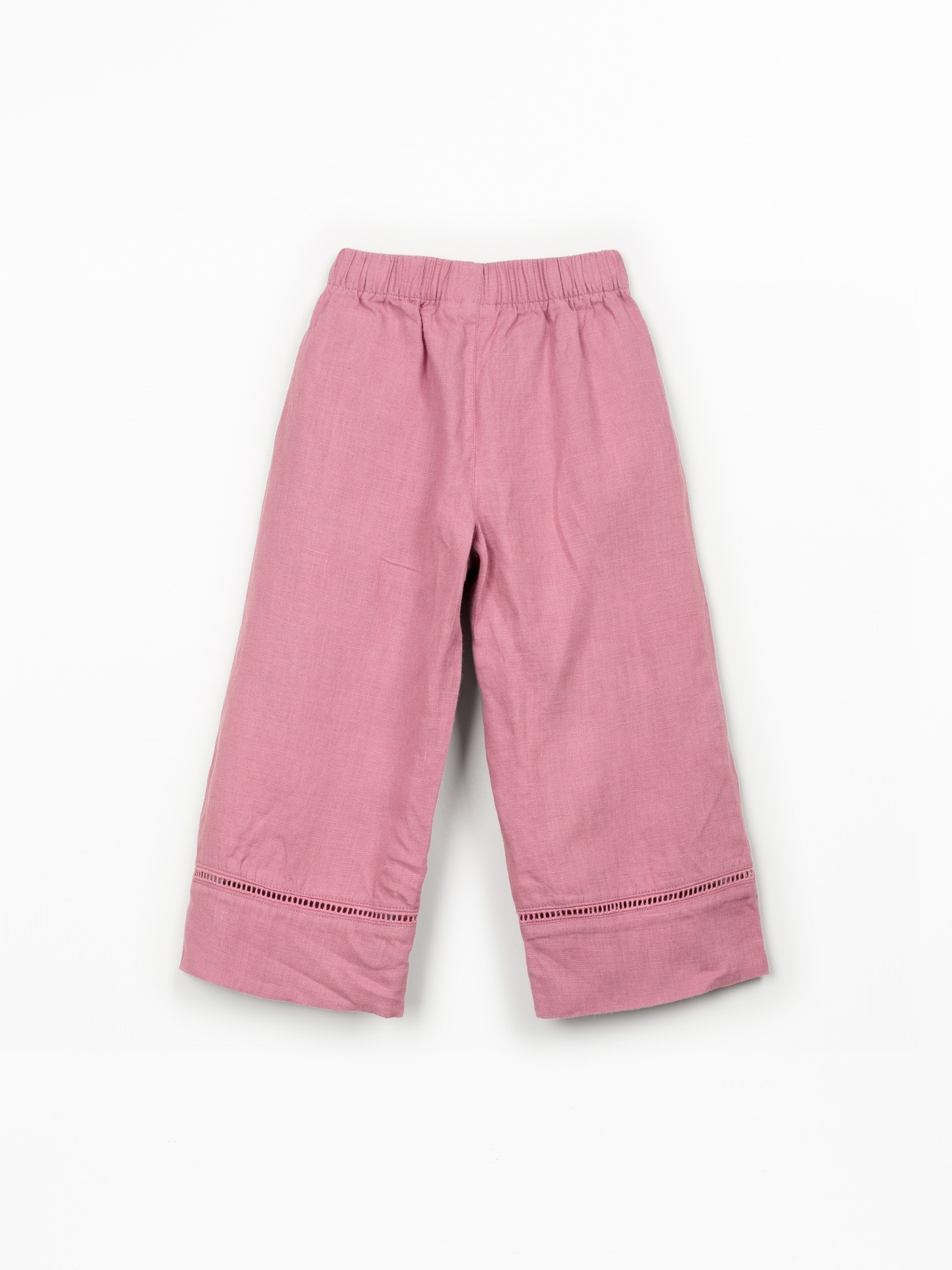 Linen trousers with elastic waistband