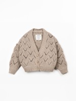 Casaco tricot com bot�es de coco