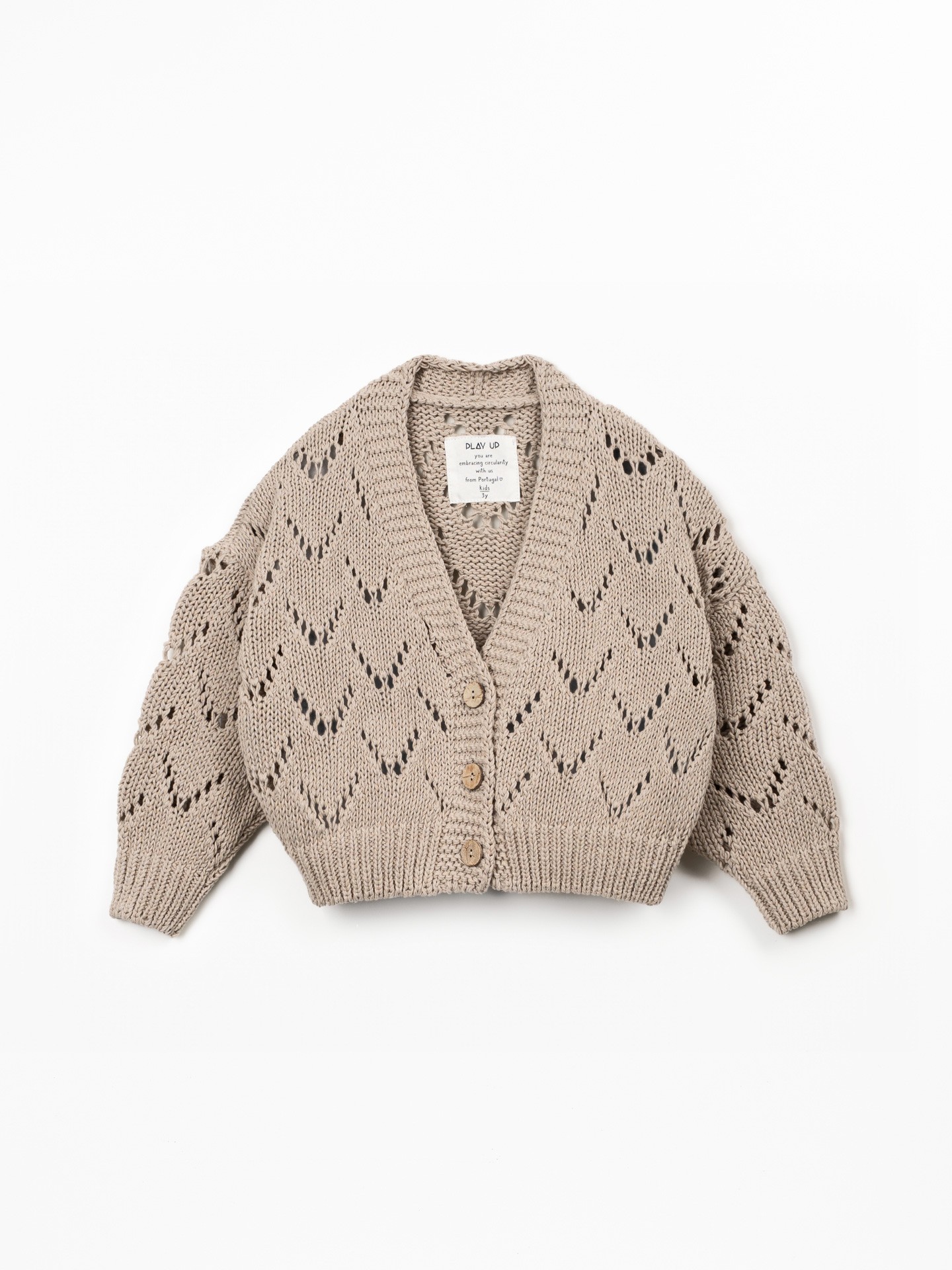 Casaco tricot com botões de coco