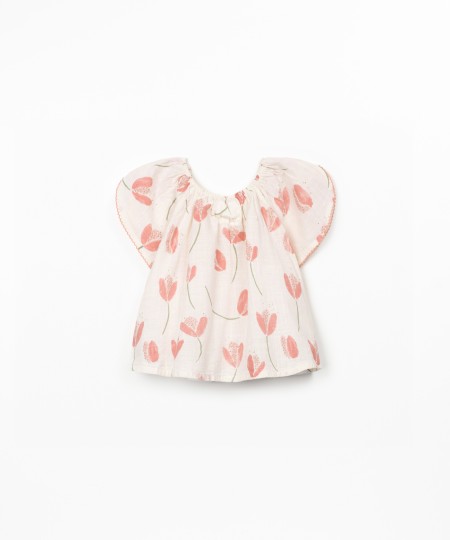 Tunique en coton biologique avec imprimé tulipes