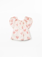 Organic cotton tunic with tulip print