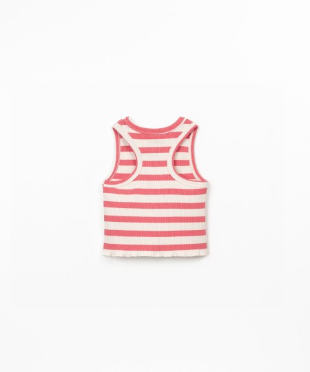 Top sans manches à motif rayé