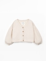 Knit cardigan with recycled fibres