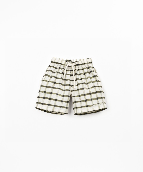 Short en tissu � motif � carreaux
