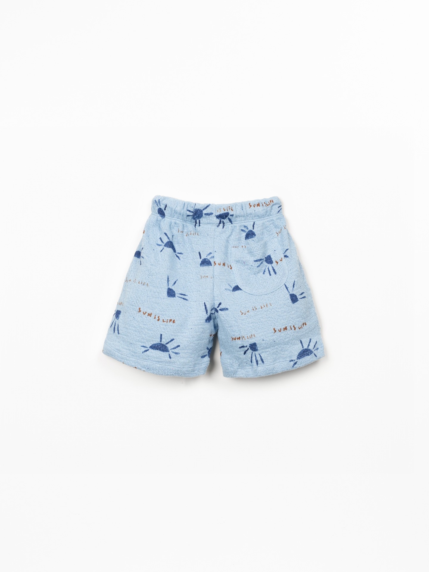 Jersey shorts with sun print