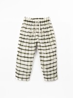 Fabric trousers with checkered print