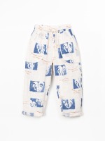 Pantalon en tissu de coton biologique avec imprim?