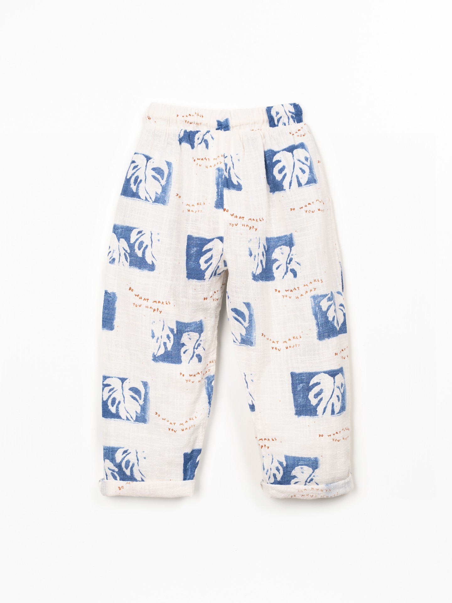 Pantalon en tissu de coton biologique avec imprim?