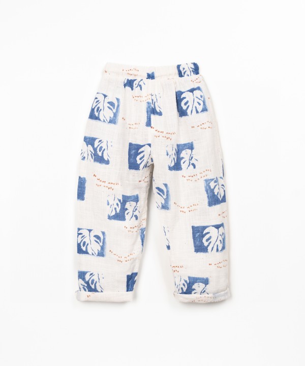 Pantalon en tissu de coton biologique avec imprim?