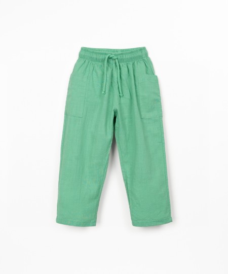 Pantaloni in tessuto di cotone biologico