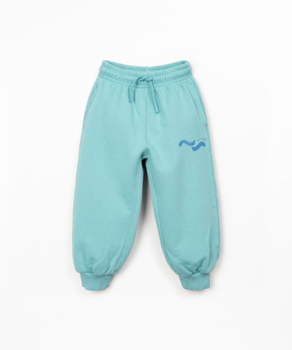 Pantalon en fibres naturelles avec dessin