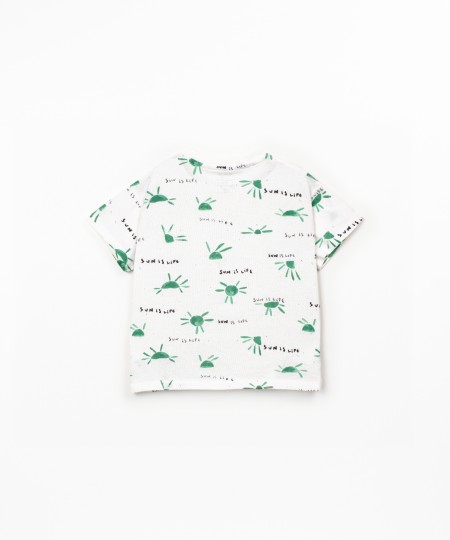 T-shirt anti-uv com estampado de sol