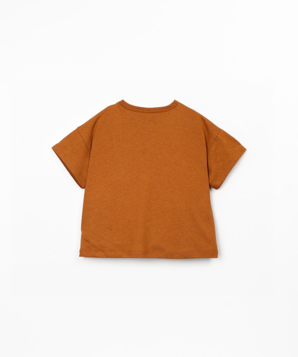 T-shirt en maille de coton biologique et lin