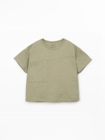 T-shirt en maille de coton biologique et lin