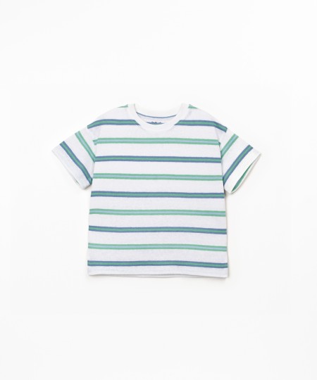 Camiseta mezcla de fibras naturales con estampado de rayas