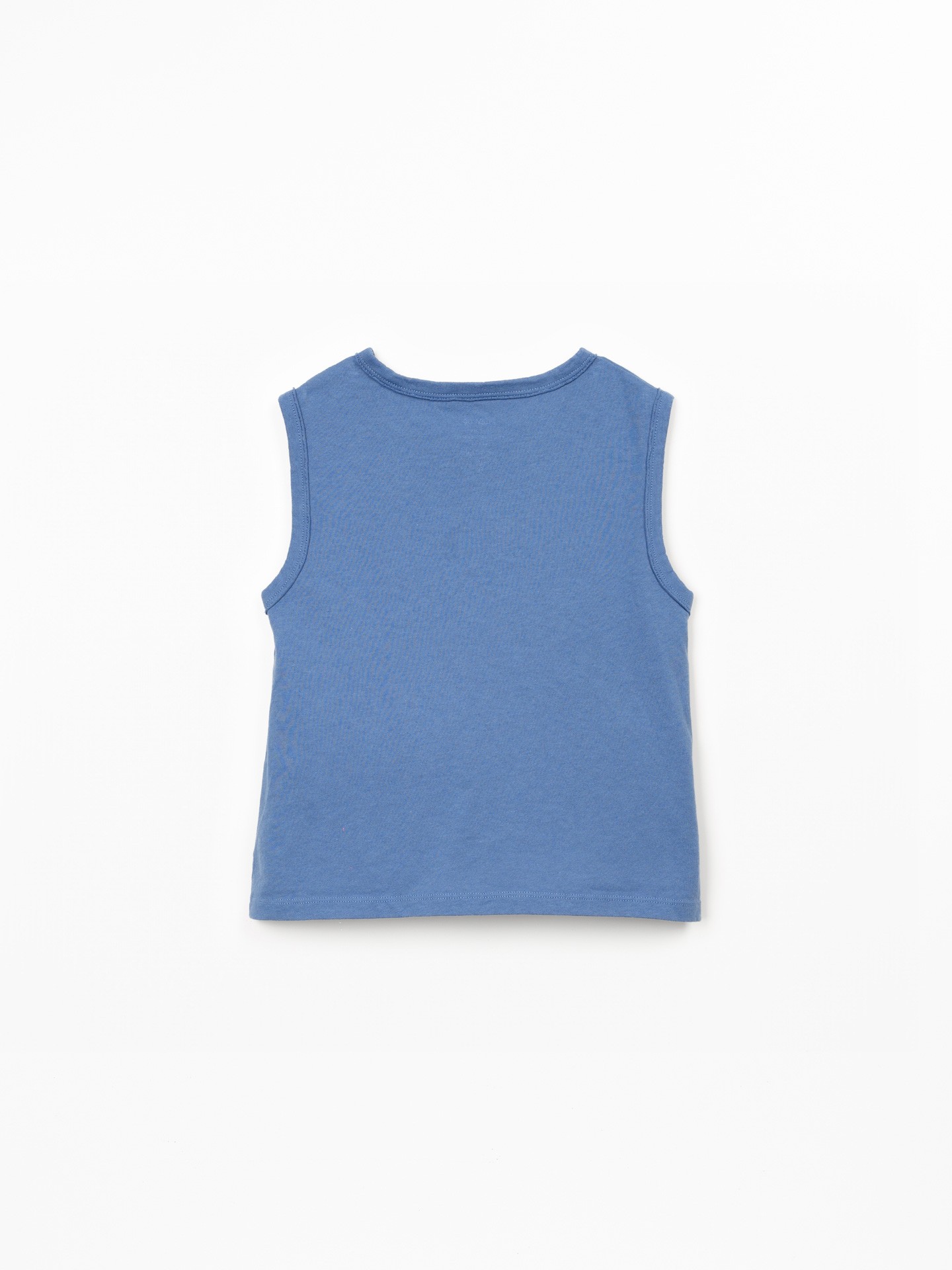 Camiseta sin mangas en mezcla de fibras naturales y fibras recicladas