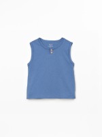 Sleeveless t-shirt in blend of natural and recycled fibers