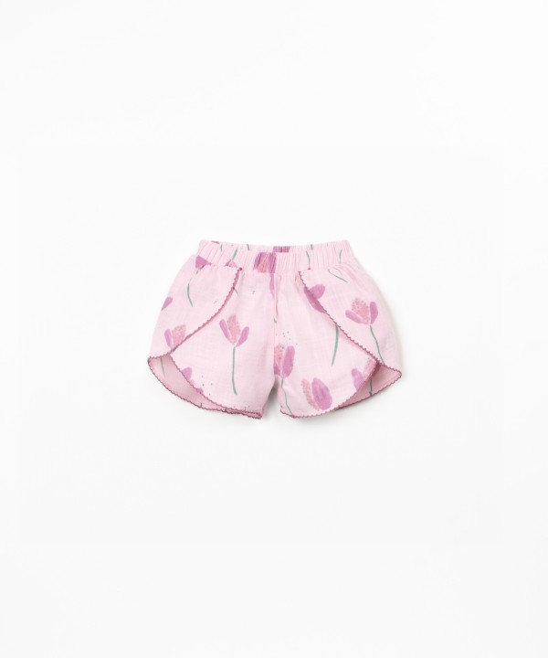 Fabric shorts with side panels