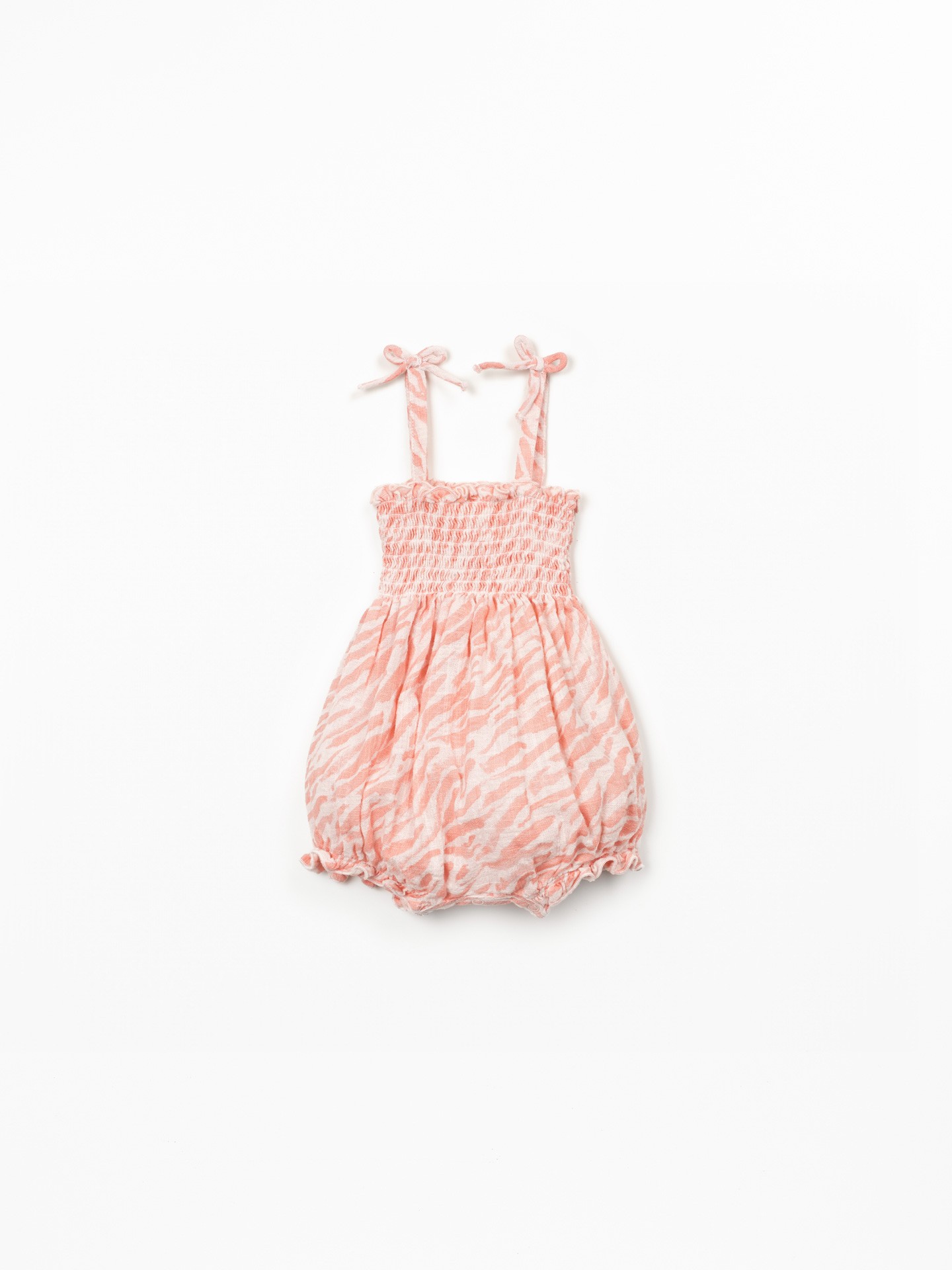 Organic cotton jumpsuit with zebra print