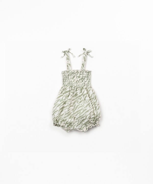 Organic cotton jumpsuit with zebra print