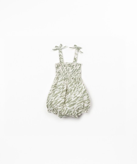 Organic cotton jumpsuit with zebra print