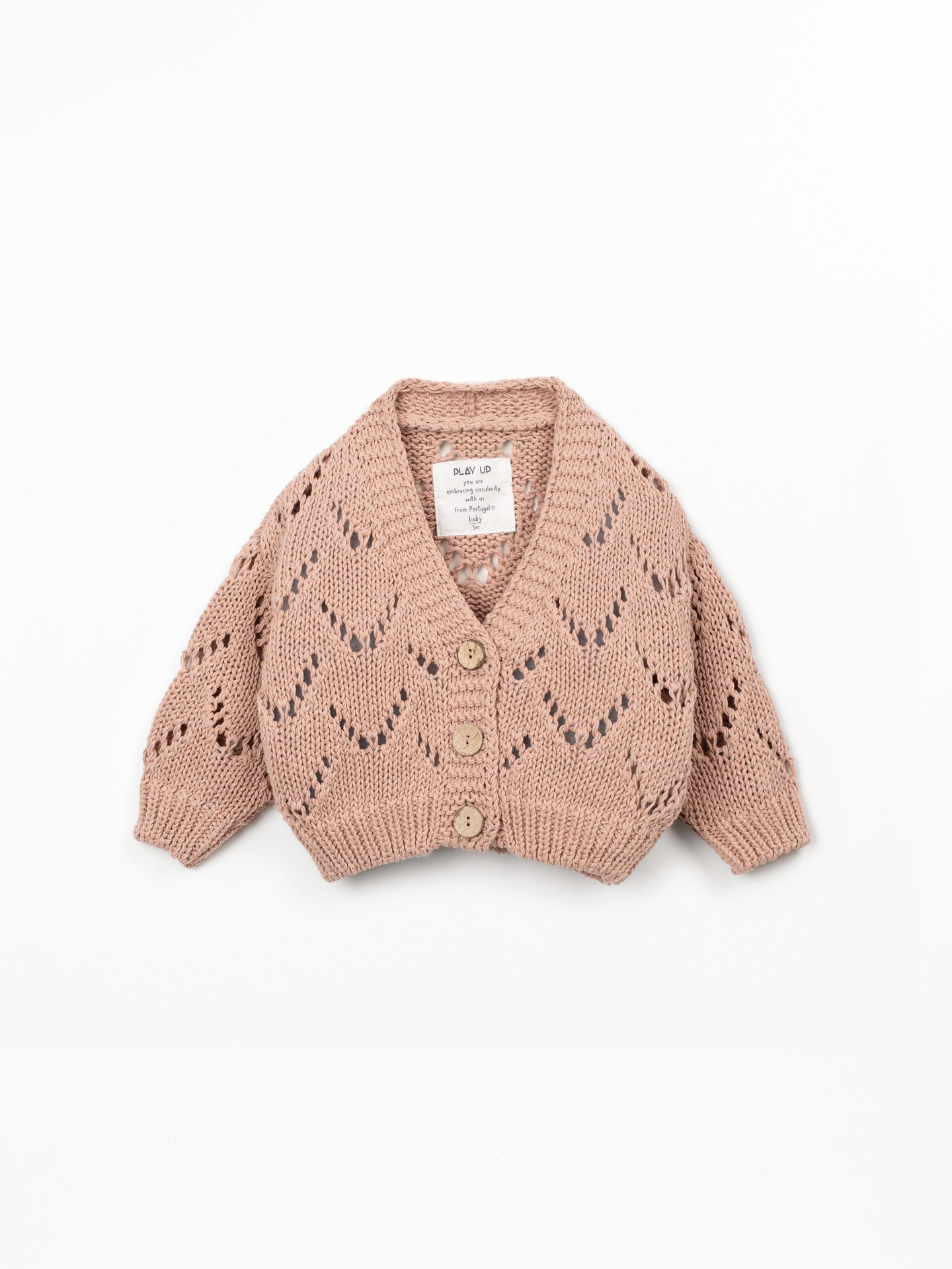 Casaco tricot com botões de coco