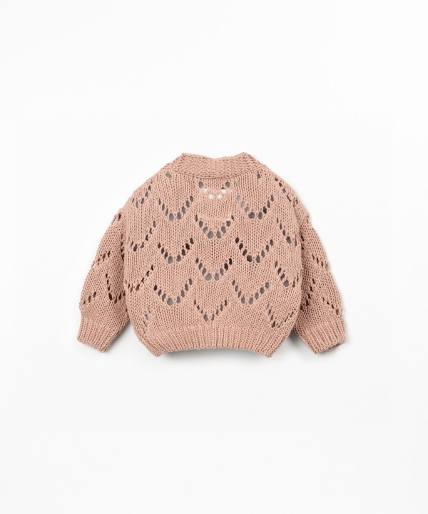 Casaco tricot com bot�es de coco