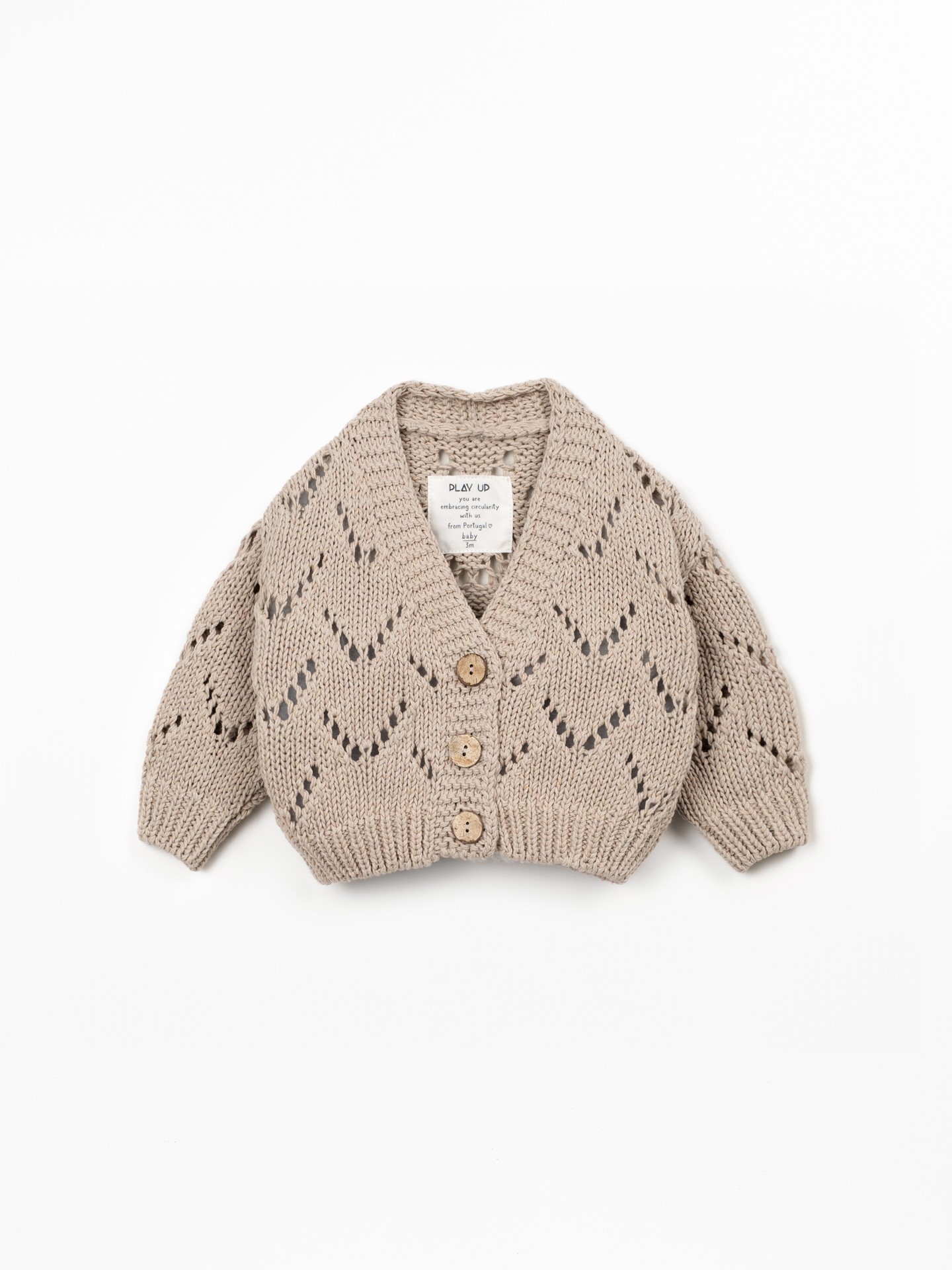 Casaco tricot com botões de coco