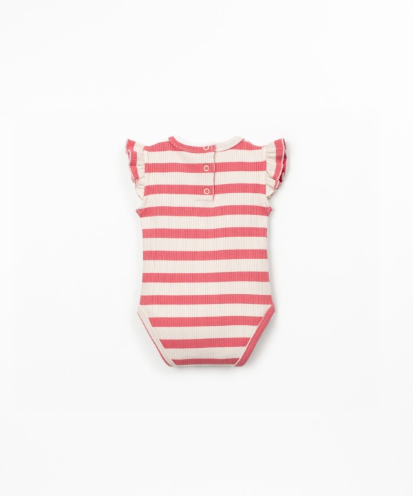 Ribbed jersey bodysuit with stripe pattern