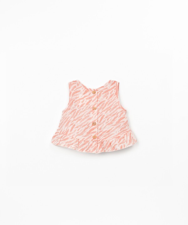 Top de tecido com estampado