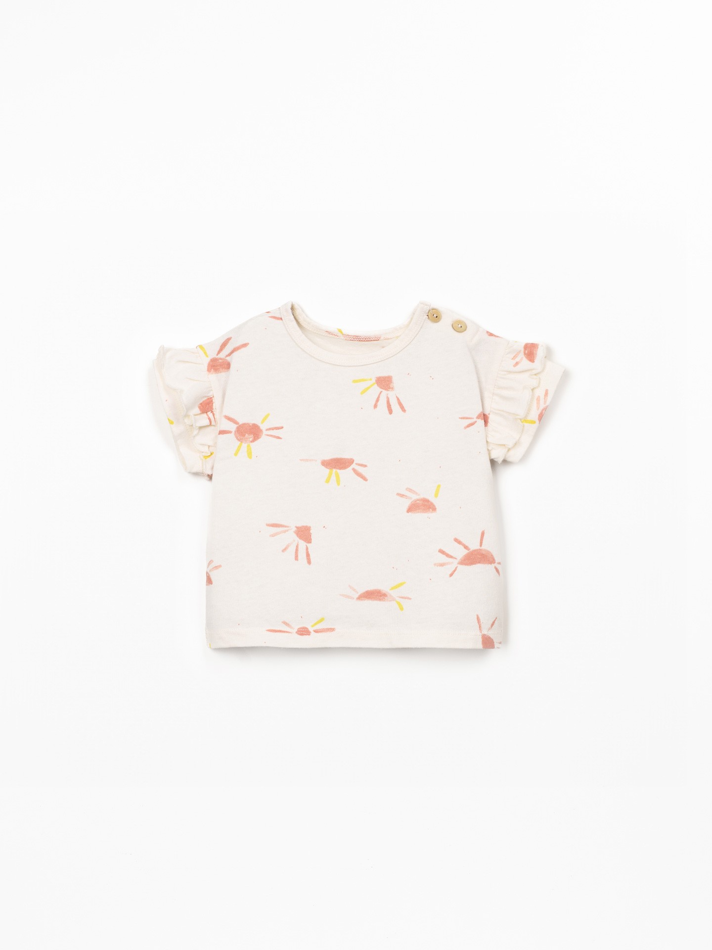 UV-protective t-shirt in a blend of recycled and natural fibers