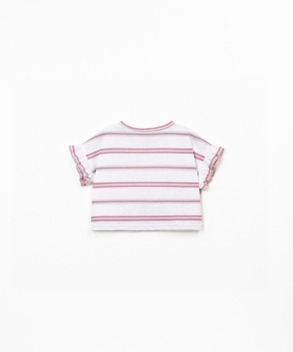 T-shirt in natural fibers with striped pattern