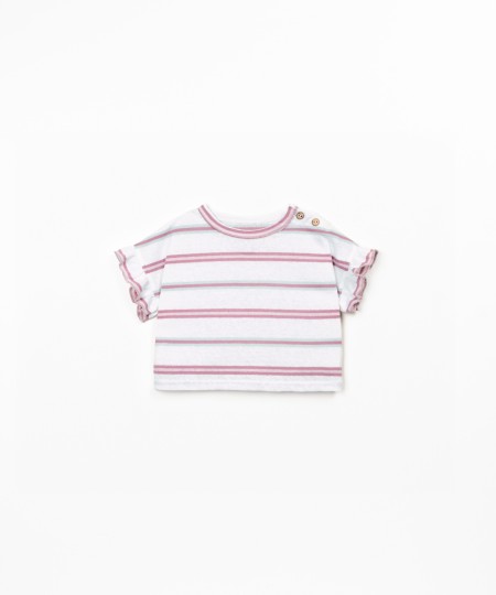 Camiseta de fibras naturales con estampado de rayas