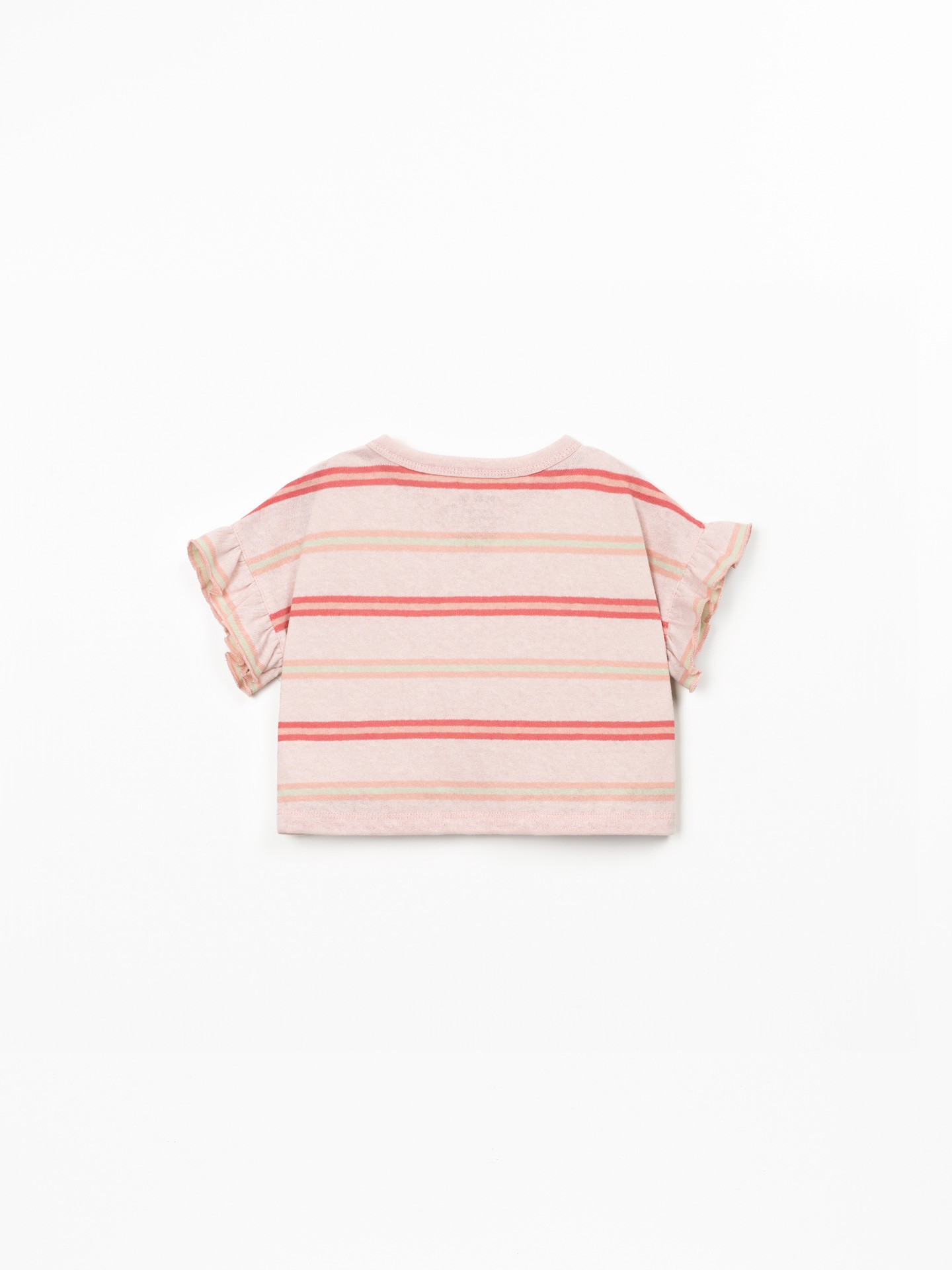 T-shirt in natural fibers with stripe pattern