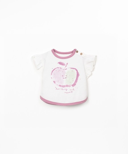 T-shirt com folho nas mangas