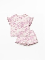 Pijama dem malha canelada com estampado