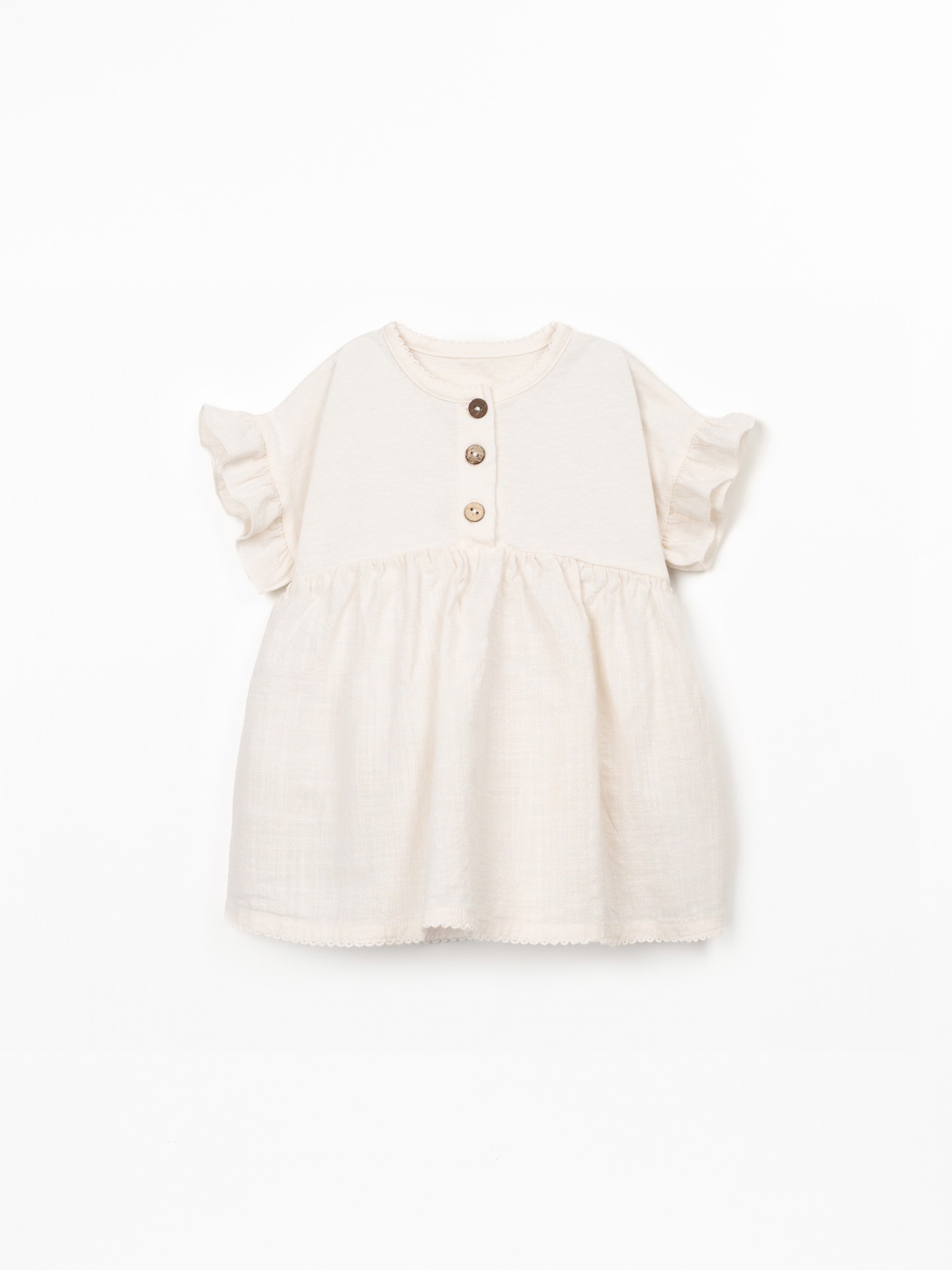 Vestido combinado de algodón orgánico y algodón reciclado