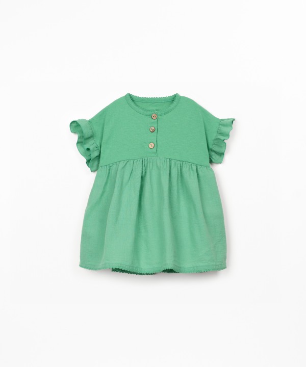 Dress in organic cotton and recycled cotton blend