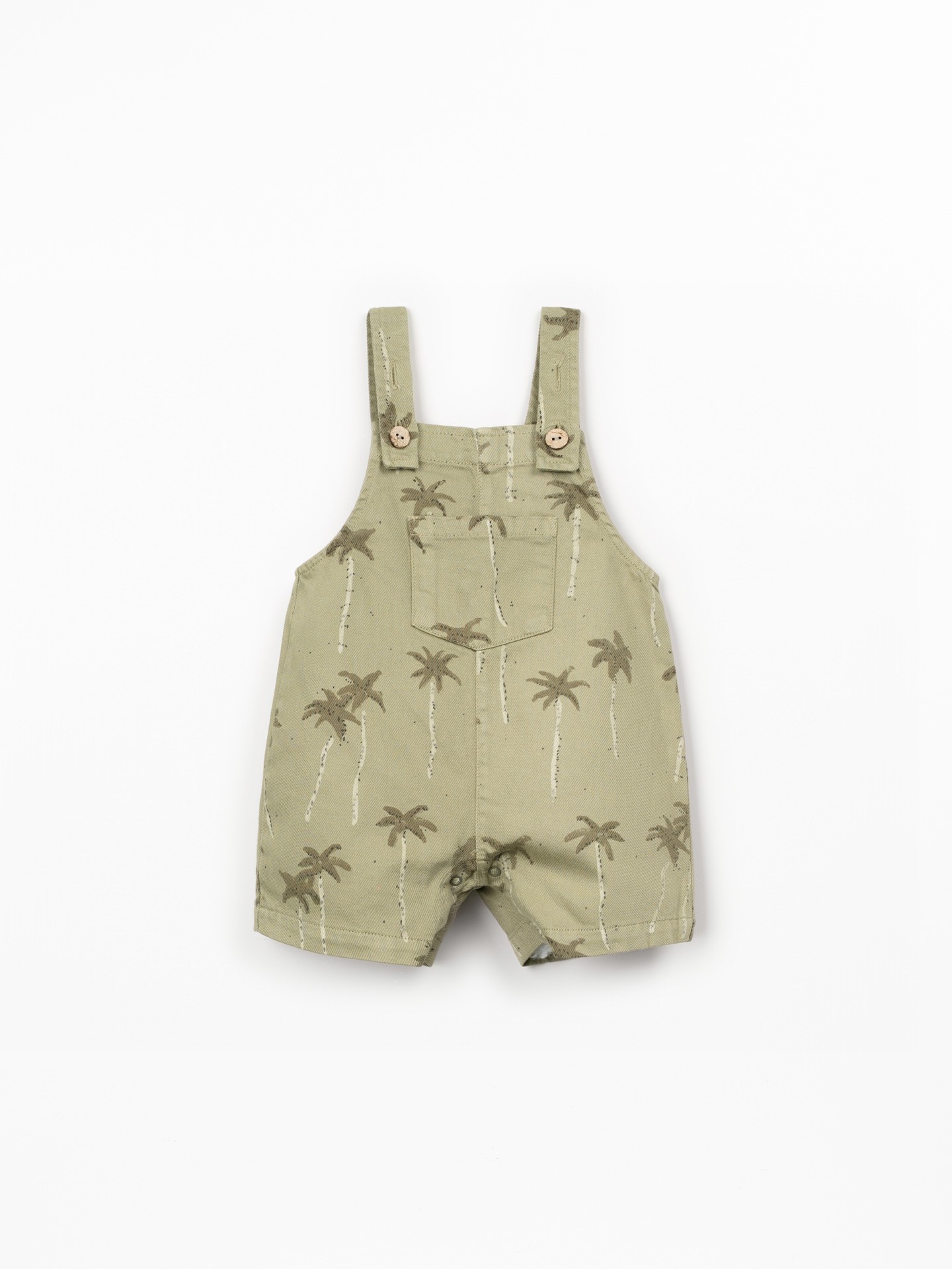 Twill jumpsuit with palm tree print