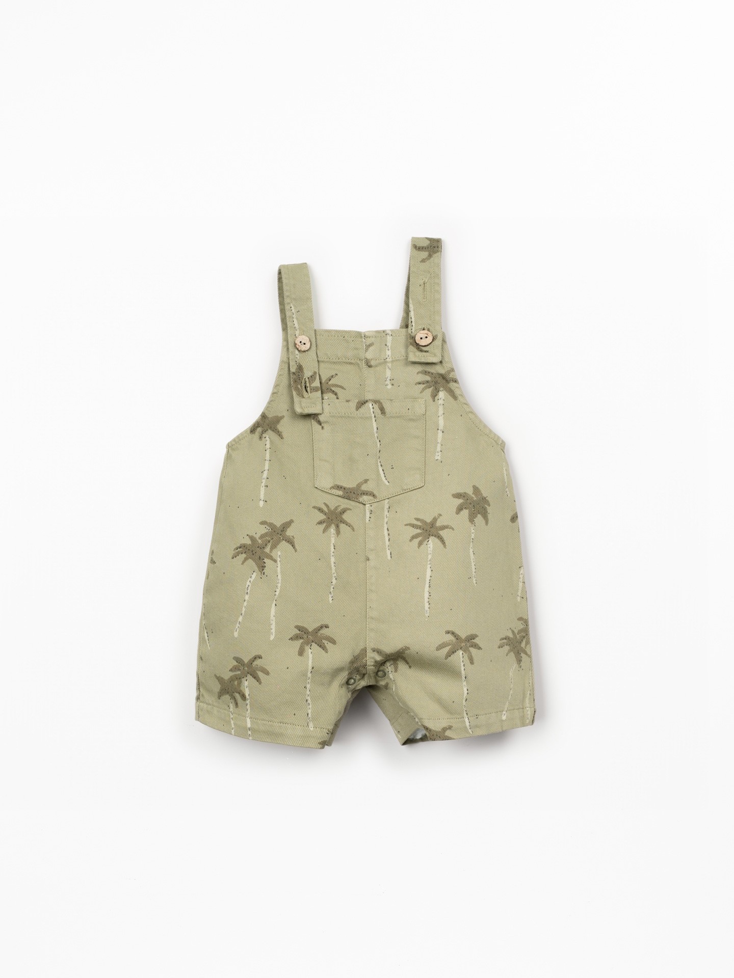 Twill jumpsuit with palm tree print