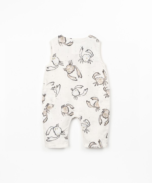 Macac�o em linho com estampado