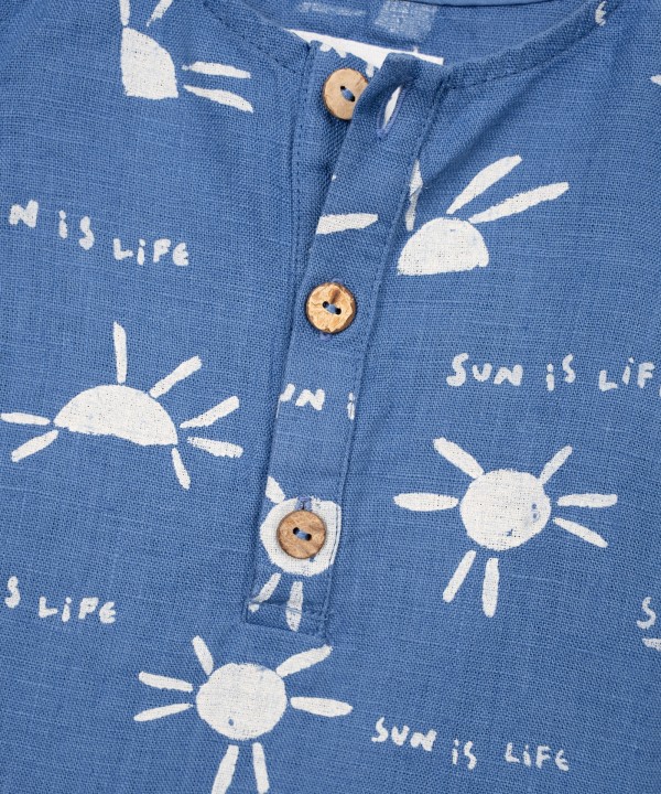 Macac�o em linho com estampado