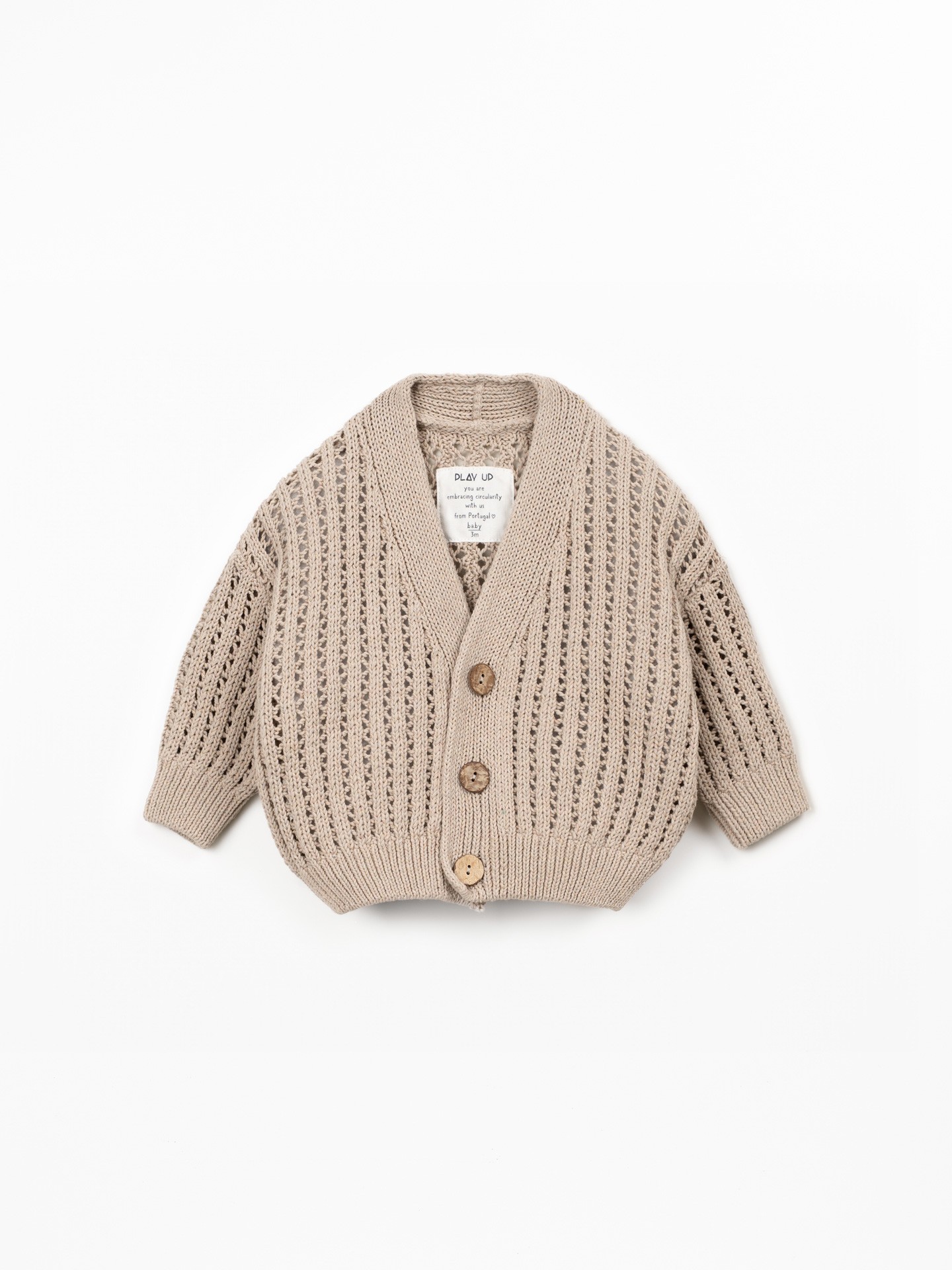 Gilet en maille en mélange de coton et de fibres recyclées