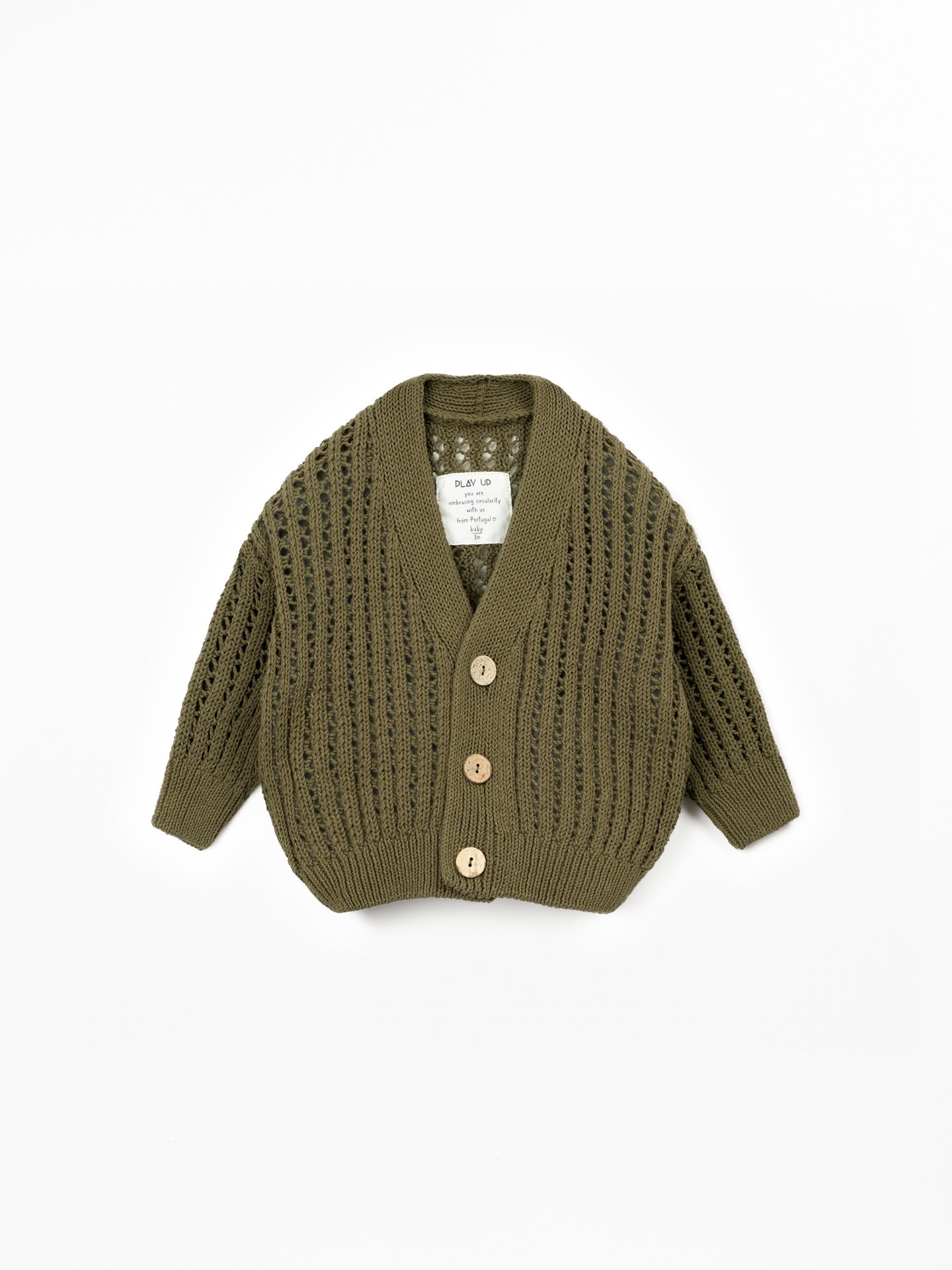 Cardigan en maille en mélange de coton et fibres recyclées