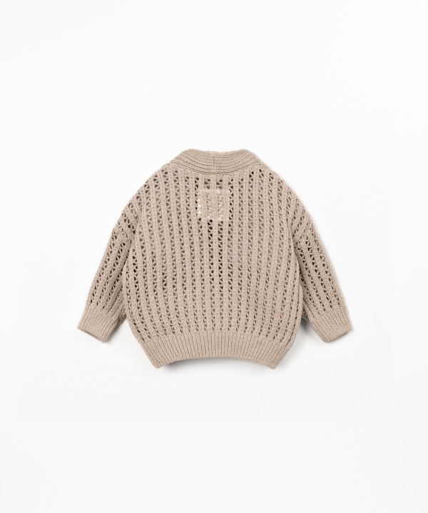 Gilet en maille en mélange de coton et de fibres recyclées