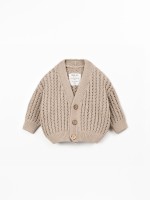 C�rdigan de punto en mezcla de algod�n y fibras recicladas