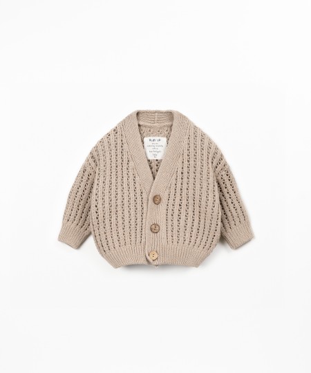 Gilet en maille en mélange de coton et de fibres recyclées