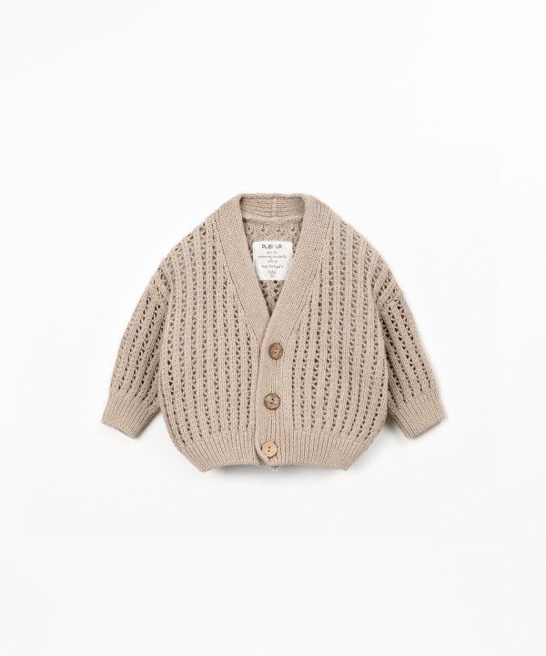 Gilet en maille en mélange de coton et de fibres recyclées