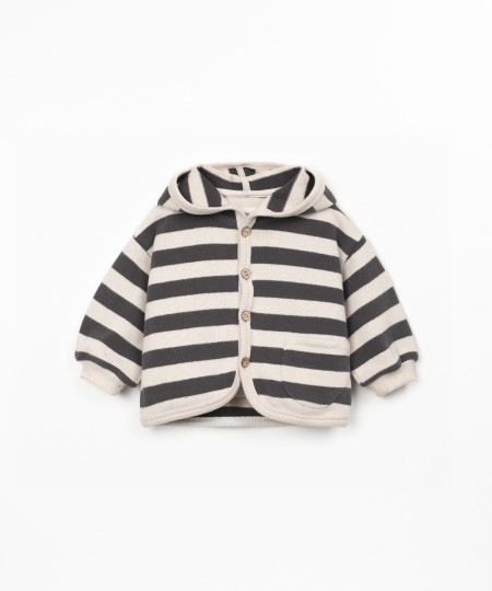 Veste à capuche avec motif à rayures